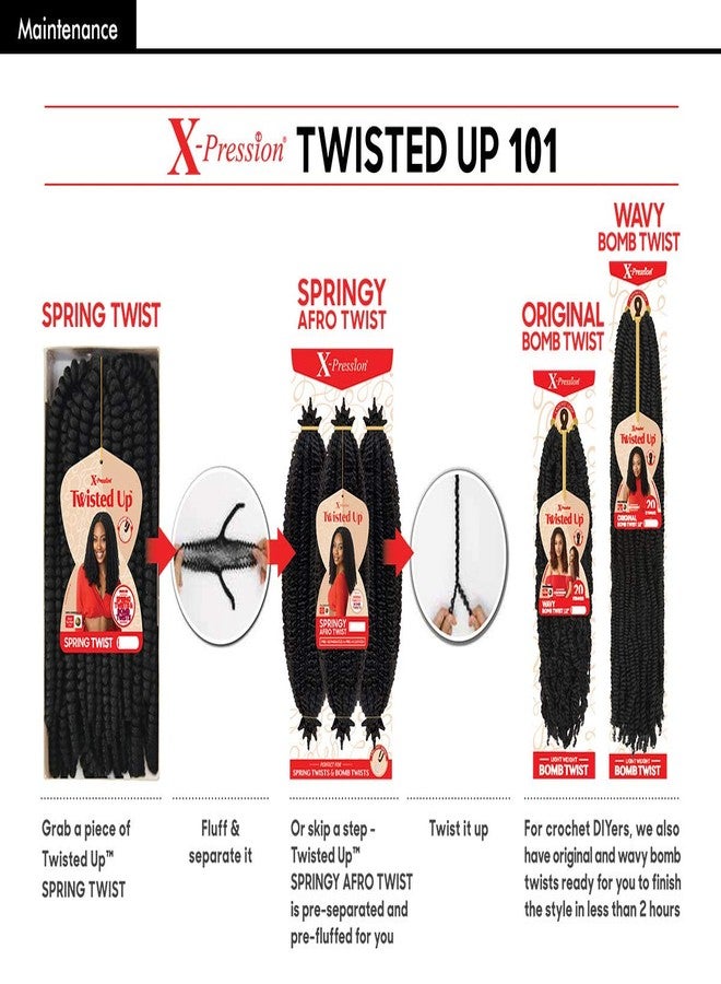 x-pression MULTI PACK DEALS! Outre Synthetic Braid - X PRESSION TWISTED UP SPRINGY AFRO TWIST 16 (3-PACK, 1B) - Image 5